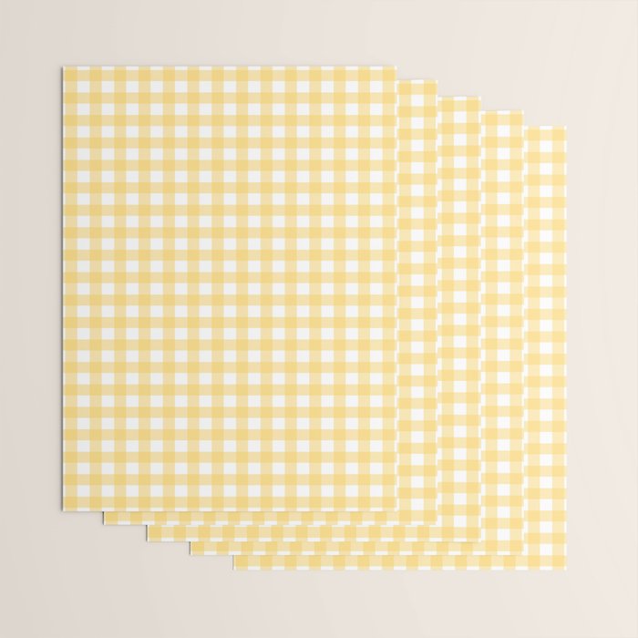 Sunshine Yellow Gingham Wrapping Paper Gallery Image 3