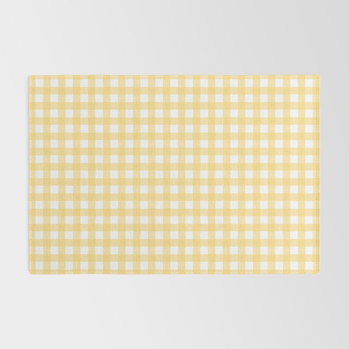 Sunshine Yellow Gingham Rug Gallery Image 2