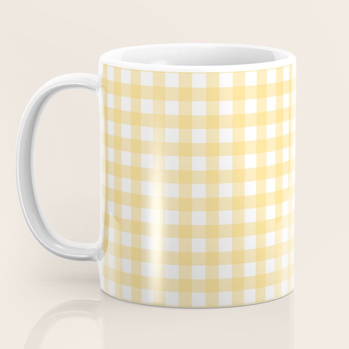 Sunshine Yellow Gingham Coffee Mug Gallery Image 3