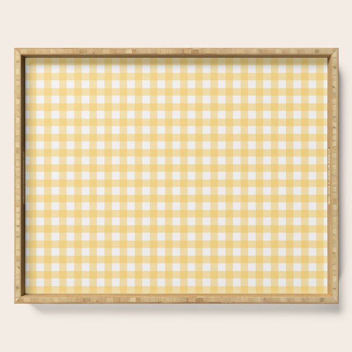 Sunshine Yellow Gingham Serving Tray Gallery Image 1