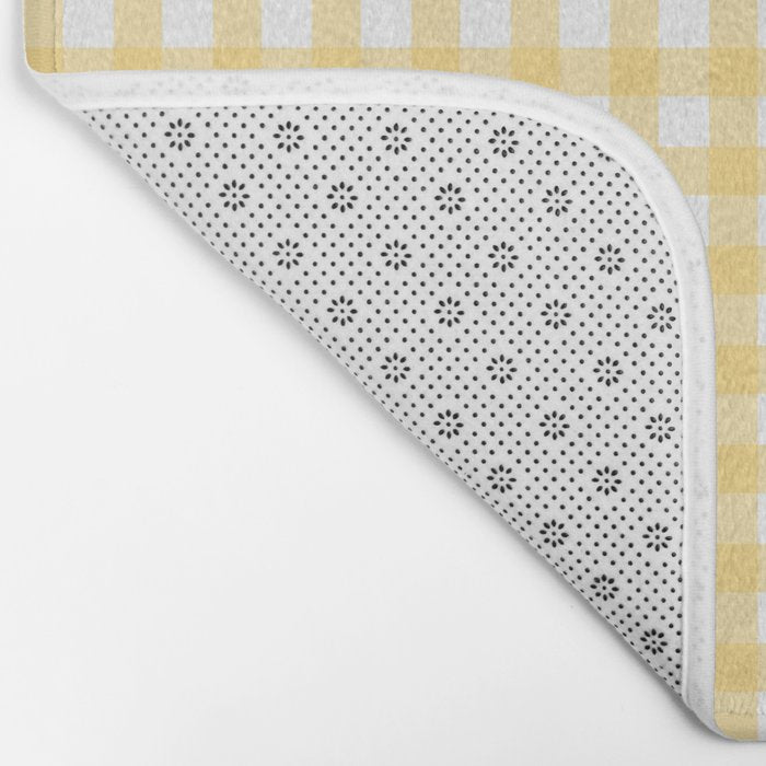 Sunshine Yellow Gingham Bath Mat Gallery Image 2