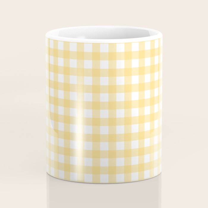 Sunshine Yellow Gingham Coffee Mug Gallery Image 4