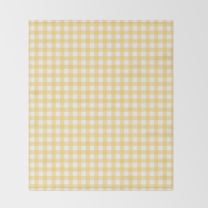 Sunshine Yellow Gingham Throw Blanket Gallery Image 2