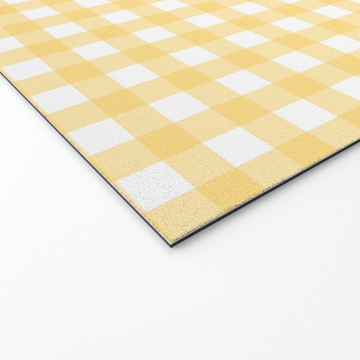 Sunshine Yellow Gingham Welcome Mat Gallery Image 2
