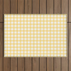 Sunshine Yellow Gingham Outdoor Rug Gallery Image 1