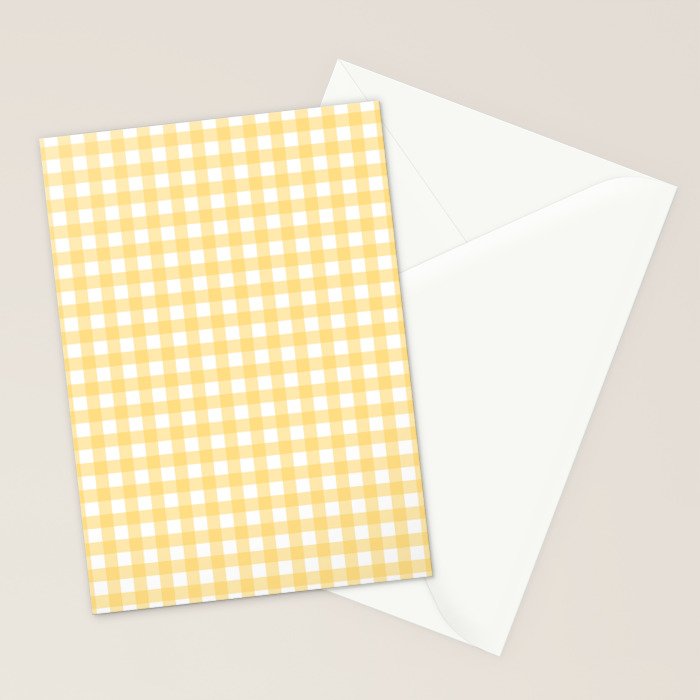 Sunshine Yellow Gingham Stationery Card Gallery Image 2