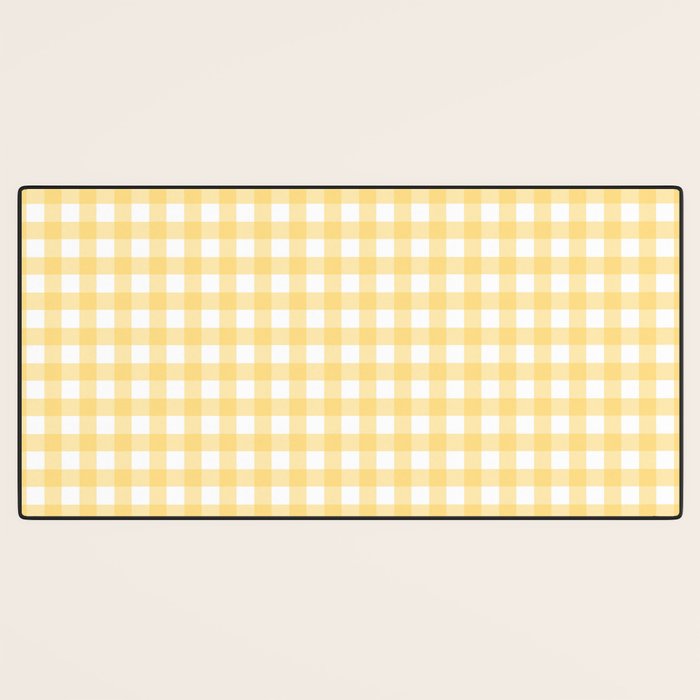 Sunshine Yellow Gingham Desk Mat Gallery Image 3