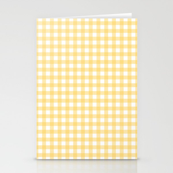 Sunshine Yellow Gingham Stationery Card Gallery Image 1