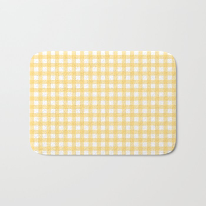 Sunshine Yellow Gingham Bath Mat Gallery Image 1