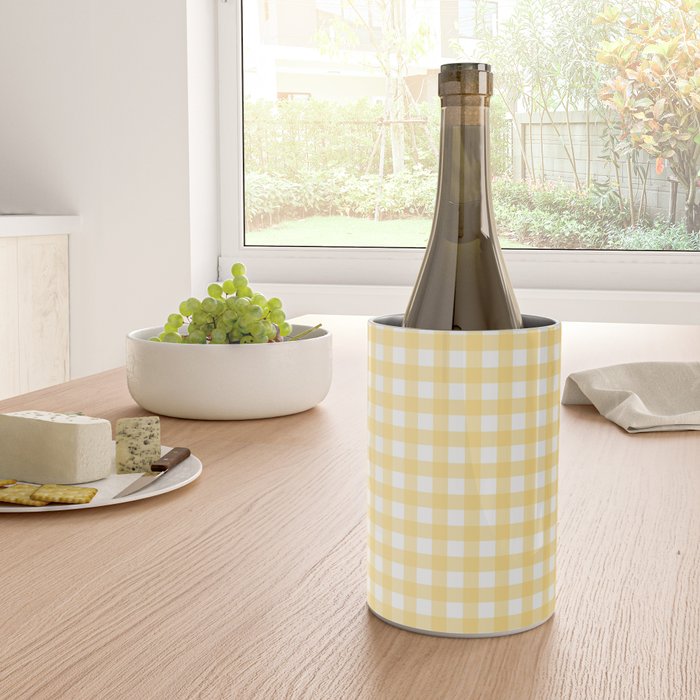Sunshine Yellow Gingham Wine Chiller Gallery Image 4