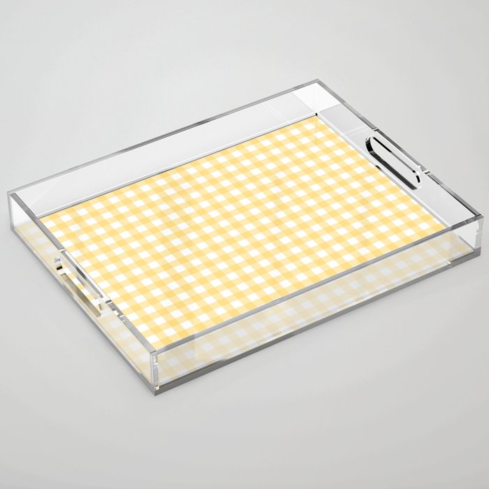 Sunshine Yellow Gingham Acrylic Tray Gallery Image 1