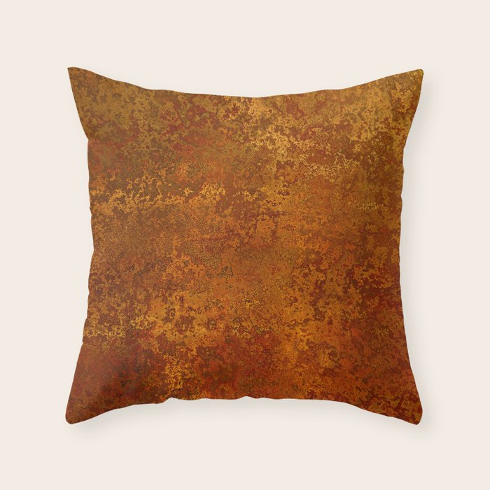 Vintage Copper Rust, Minimalist Art Throw Pillow Gallery Image 6