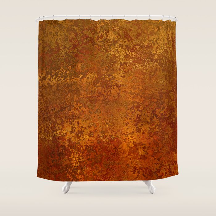 Vintage Copper Rust, Minimalist Art Shower Curtain Gallery Image 1
