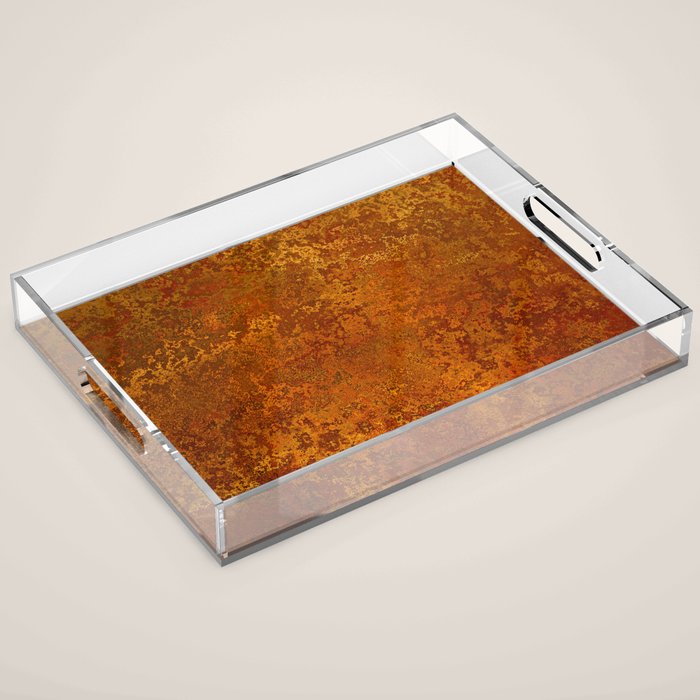 Vintage Copper Rust, Minimalist Art Acrylic Tray Gallery Image 1