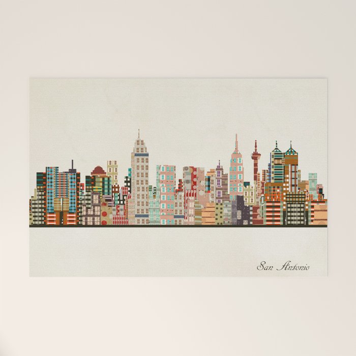 san antonio skyline Welcome Mat Gallery Image 1