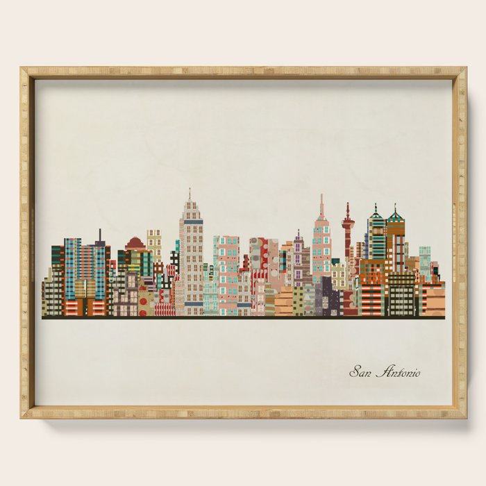 san antonio skyline Serving Tray Gallery Image 1