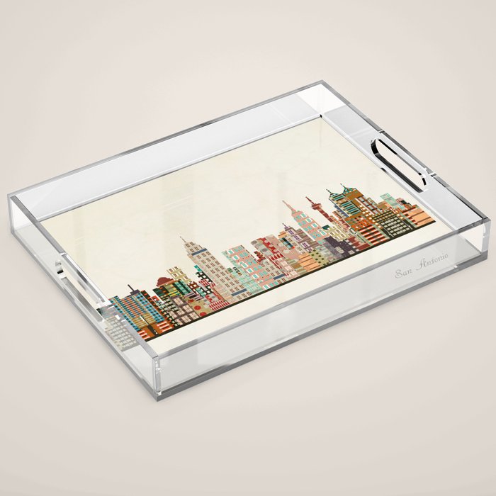san antonio skyline Acrylic Tray Gallery Image 1