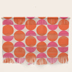 Vintage Mid-century Modern Abstract Geometric Balancing Shapes in Bright Bold Vibrant Fuchsia Pink and Hot Tangerine Orange Wall Hanging Gallery Image 1