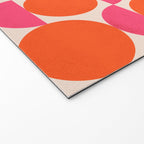 Vintage Mid-century Modern Abstract Geometric Balancing Shapes in Bright Bold Vibrant Fuchsia Pink and Hot Tangerine Orange Welcome Mat Gallery Image 2