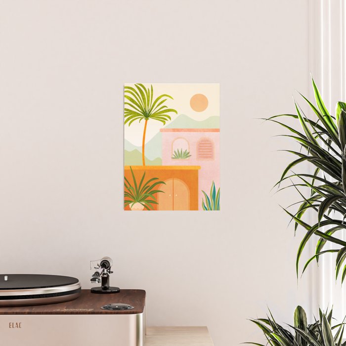 Tropical Mountain Village Landscape Poster Gallery Image 2
