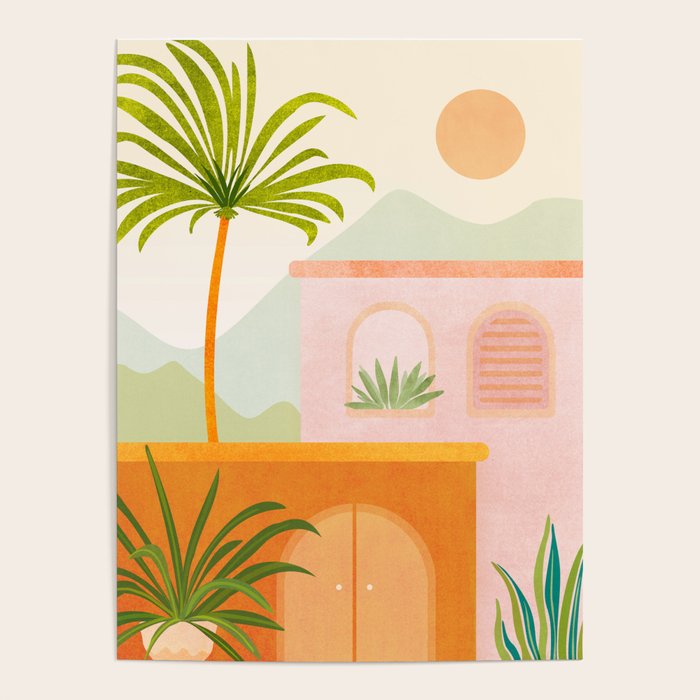 Tropical Mountain Village Landscape Poster Gallery Image 4