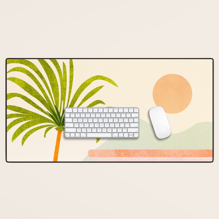Tropical Mountain Village Landscape Desk Mat Gallery Image 1