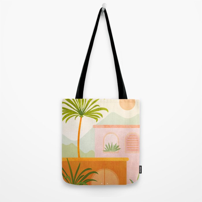 Tropical Mountain Village Landscape Tote Bag Gallery Image 2
