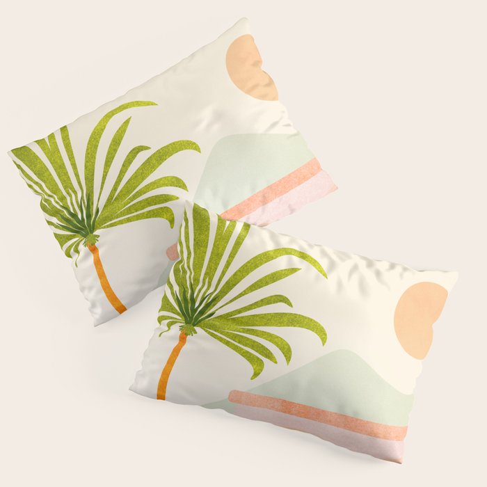 Tropical Mountain Village Landscape Pillow Sham Gallery Image 3