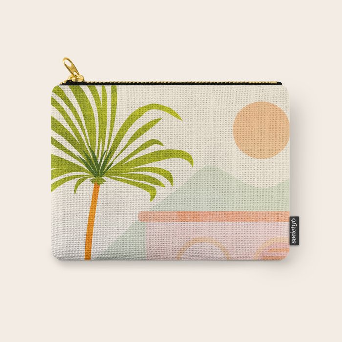 Tropical Mountain Village Landscape Carry All Pouch Gallery Image 1