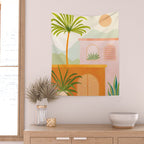 Tropical Mountain Village Landscape Wall Tapestry Gallery Image 2