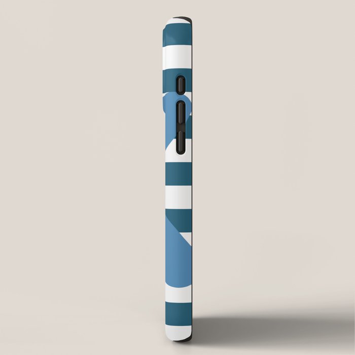 Joyful Flower and Stripes Blue and White Pop Floral iPhone Case Gallery Image 2