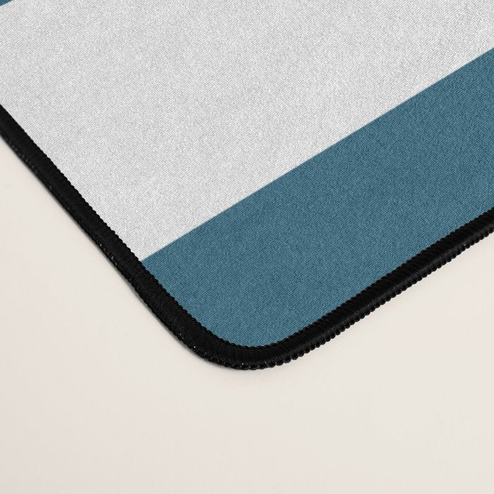 Joyful Flower and Stripes Blue and White Pop Floral Desk Mat Gallery Image 4