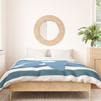 Joyful Flower and Stripes Blue and White Pop Floral Duvet Cover Gallery Image 3