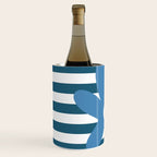 Joyful Flower and Stripes Blue and White Pop Floral Wine Chiller Gallery Image 2