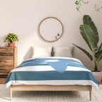 Joyful Flower and Stripes Blue and White Pop Floral Comforter Gallery Image 3