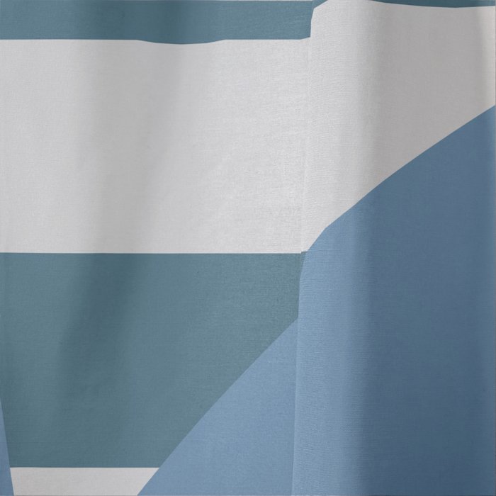 Joyful Flower and Stripes Blue and White Pop Floral Window Curtain Gallery Image 4
