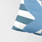 Joyful Flower and Stripes Blue and White Pop Floral Pillow Sham Gallery Image 4