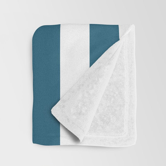 Joyful Flower and Stripes Blue and White Pop Floral Throw Blanket Gallery Image 3