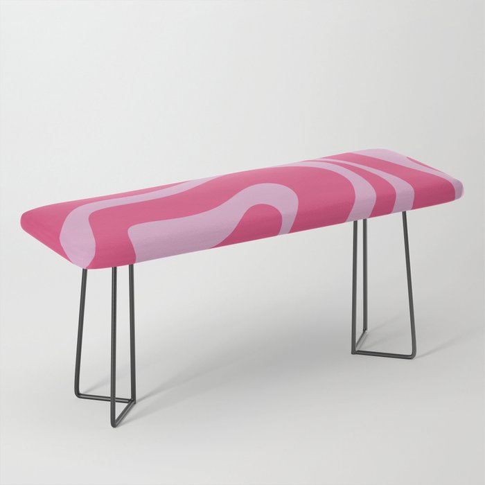 Modern Retro Liquid Swirl Abstract Pattern Vertical in Double Hot Pink  Bench Gallery Image 1