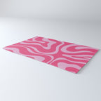 Modern Retro Liquid Swirl Abstract Pattern Vertical in Double Hot Pink  Rug Gallery Image 3