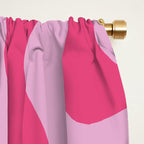 Modern Retro Liquid Swirl Abstract Pattern Vertical in Double Hot Pink  Window Curtain Gallery Image 2
