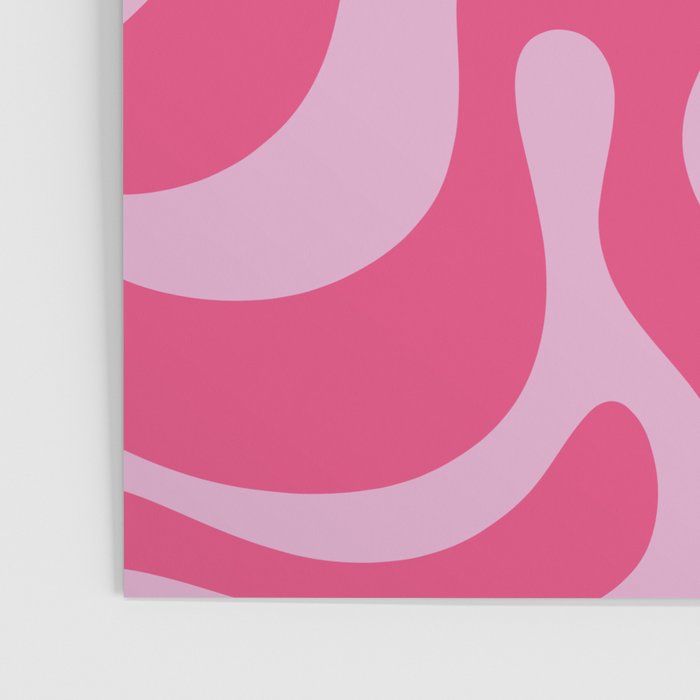 Modern Retro Liquid Swirl Abstract Pattern Vertical in Double Hot Pink  Poster Gallery Image 3