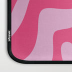 Modern Retro Liquid Swirl Abstract Pattern Vertical in Double Hot Pink  Laptop Sleeve Gallery Image 3