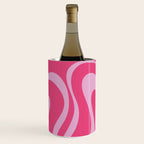 Modern Retro Liquid Swirl Abstract Pattern Vertical in Double Hot Pink  Wine Chiller Gallery Image 3