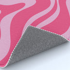 Modern Retro Liquid Swirl Abstract Pattern Vertical in Double Hot Pink  Rug Gallery Image 4
