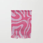 Modern Retro Liquid Swirl Abstract Pattern Vertical in Double Hot Pink  Wall Hanging Gallery Image 1