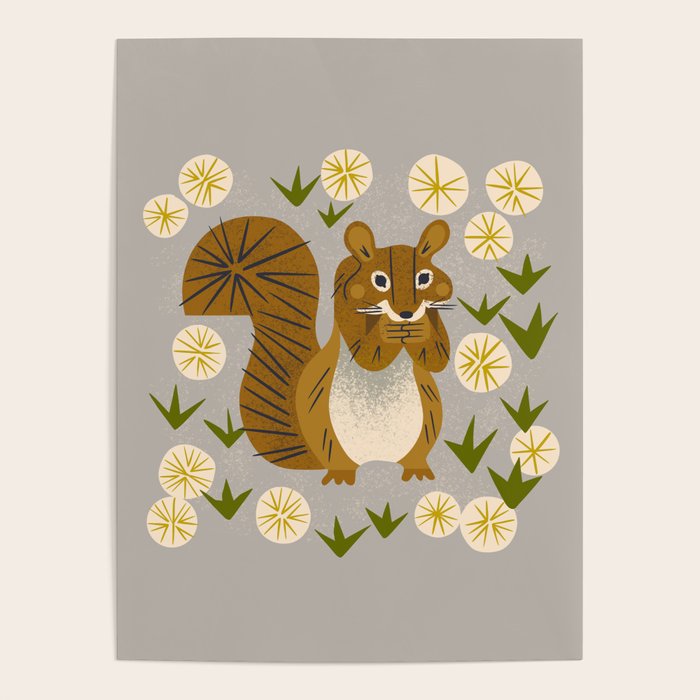 Squirrel and Dandelions Poster Gallery Image 4