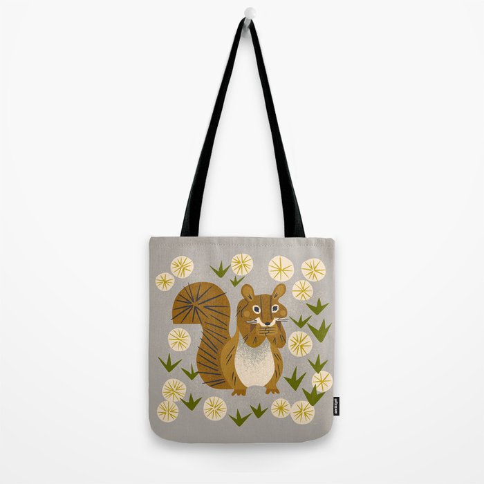 Squirrel and Dandelions Tote Bag Gallery Image 2