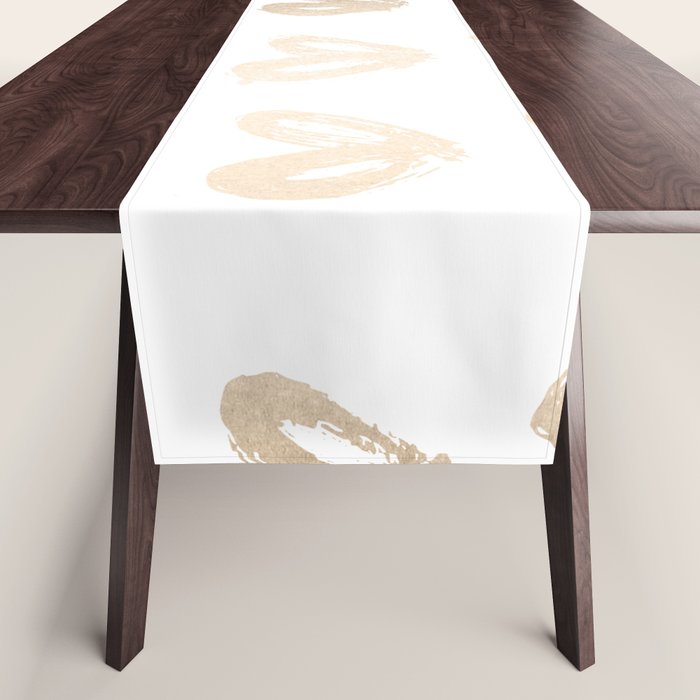 Luxe Gold Hearts on White Table Runner Gallery Image 1