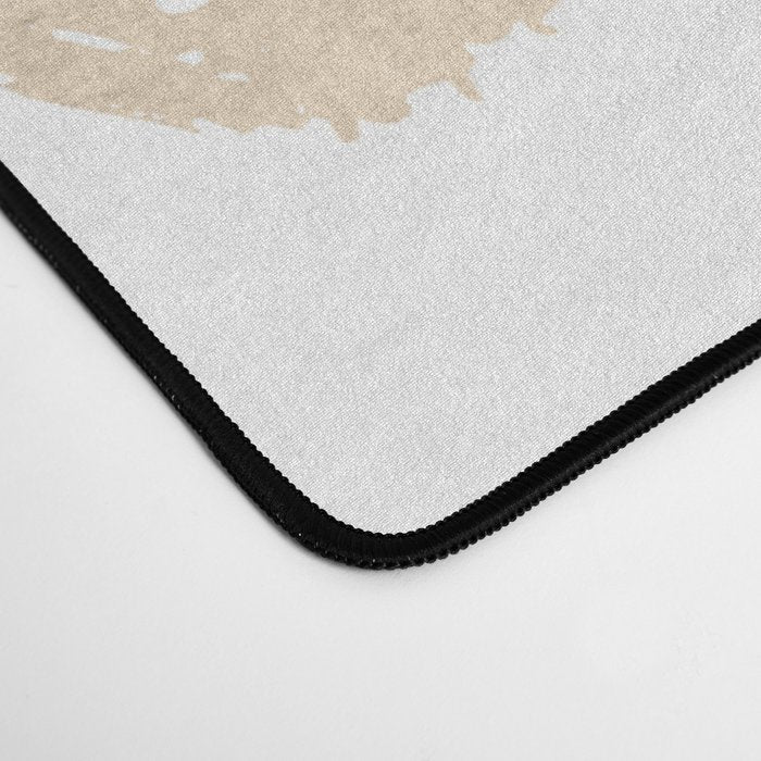 Luxe Gold Hearts on White Desk Mat Gallery Image 4